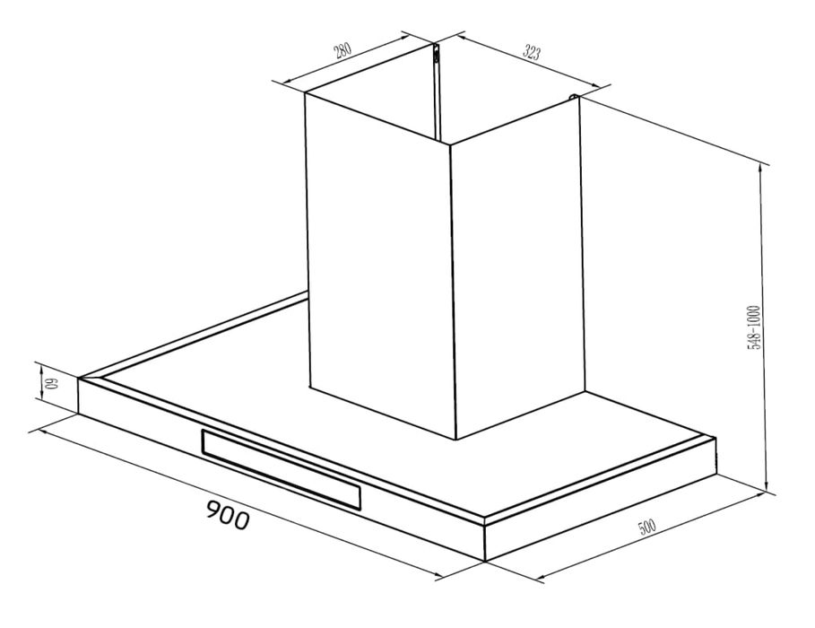Hofmann вытяжка Модель: HB90BGM/HF мощный