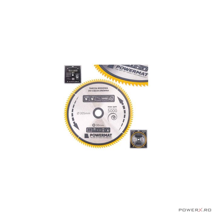 Disc circular pentru lemn, 305 x 30, 100 dinti, vidia, Powermat