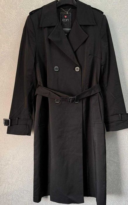 Тренч, чёрный , модный