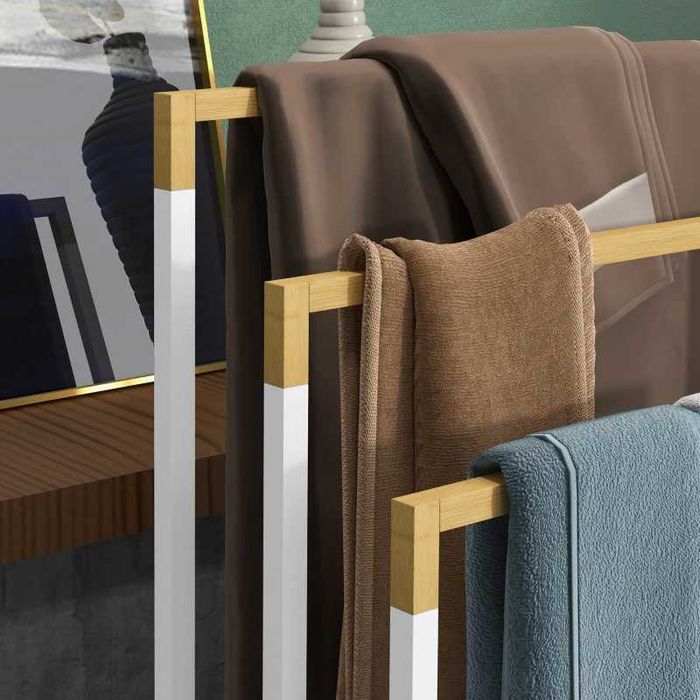 Комплект от 3 държача за кърпи kleankin, индустриален дизайн, бамбук