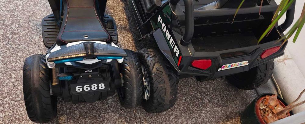 Masina electrica 4x4 12V copii cu roti EVA scaun piele Nichiduta UTV