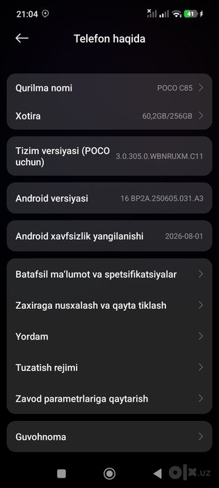 Poco c58 Ubaydulla