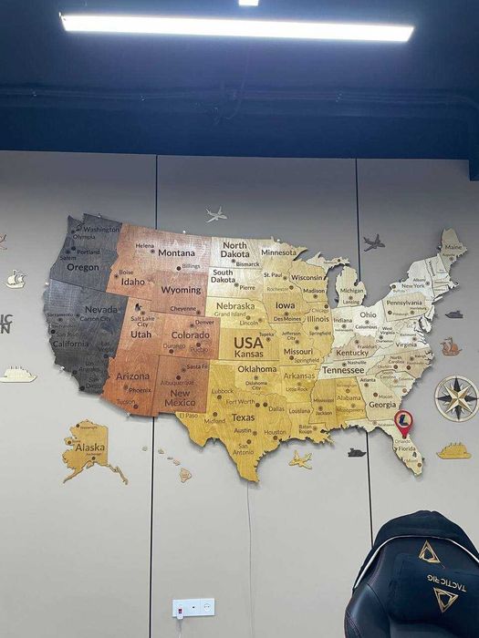3d karta, USA map, 3Д карта США, 3D Yog‘och AQSH Xaritasi