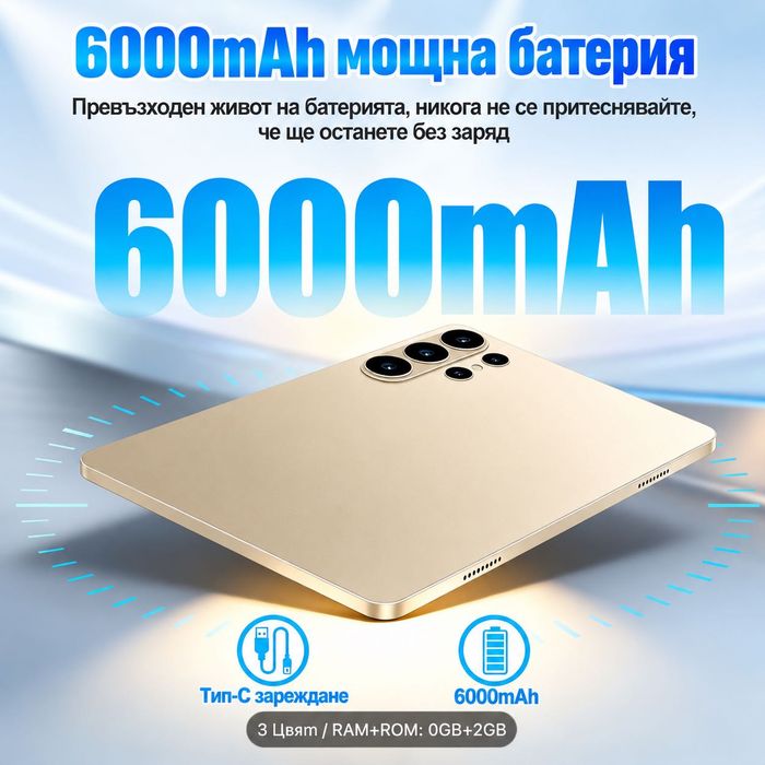 ЧИСТО НОВ Таблет с клавиатура Android 15