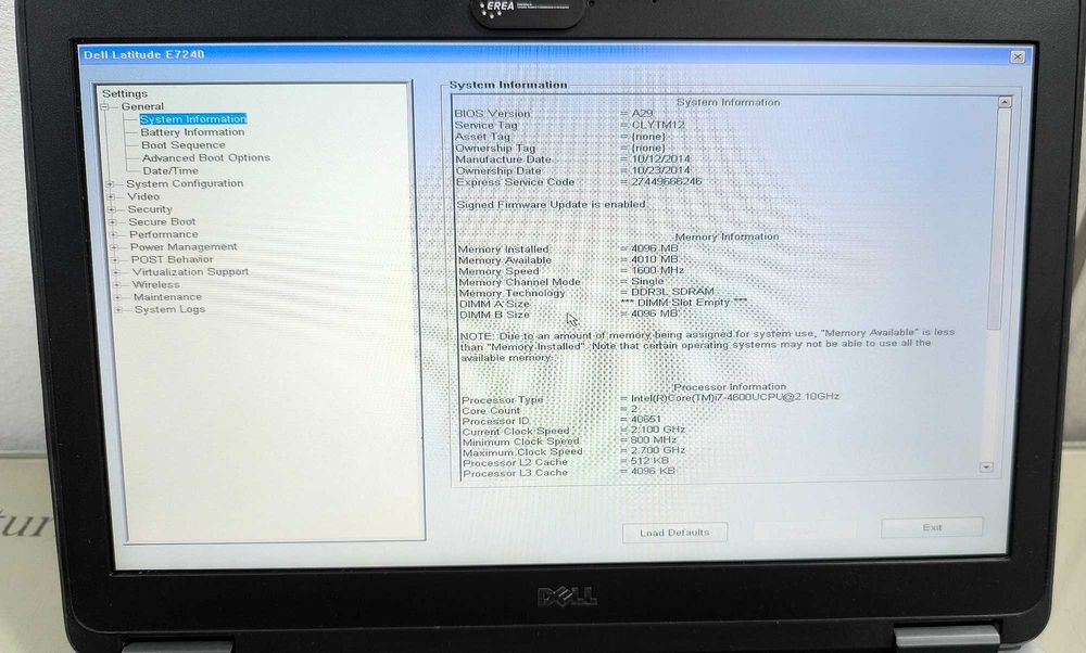 Laptop core i7 4th - Dell 7240 - functional perfect