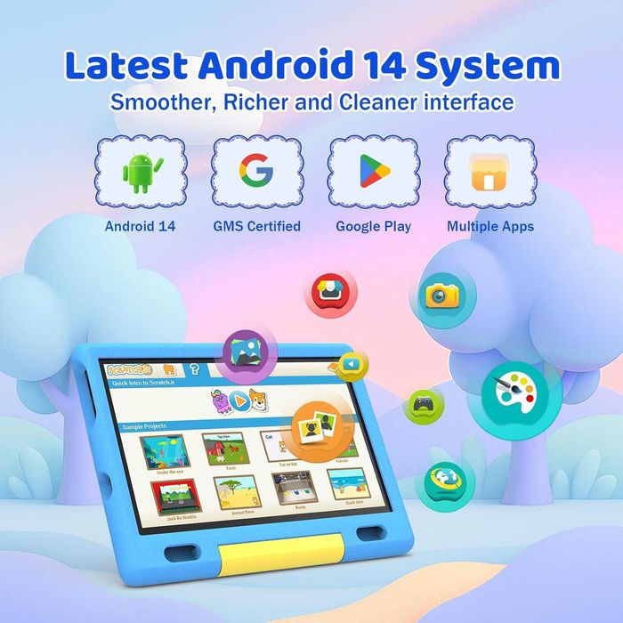 Tableta pentru copii 128GB  10 inch cu husa inclusa