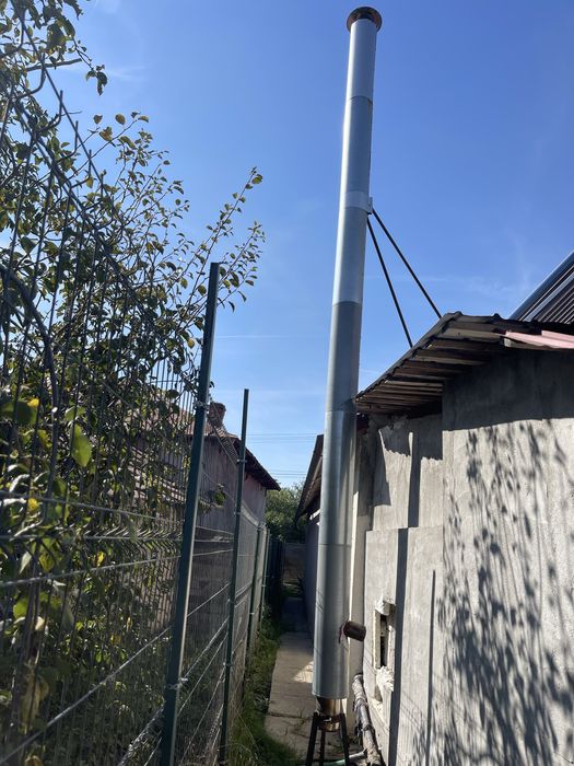 Centrala lemne de fonta, cos de fum, boiler terno si vad expansiune)