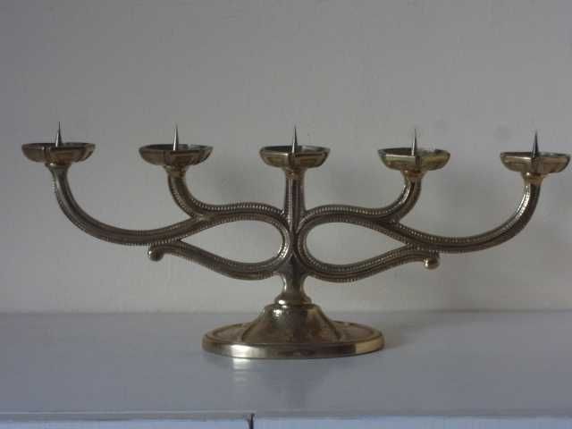 Месингов свещник за 5 бр. свещи от Италия