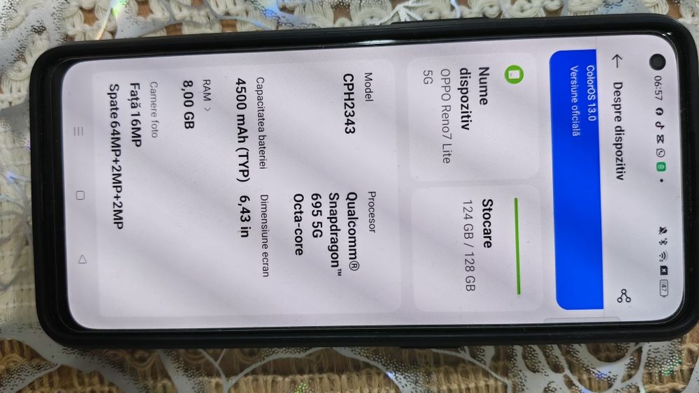Vand oppo reno 7 lite 128 GB