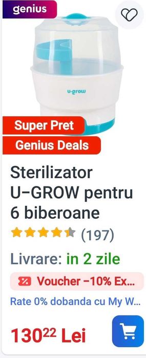Sterilizator 6 biberoane Ugrow