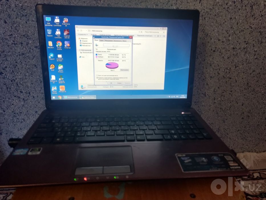 Ноутбук Asus sotiladi parametrlari rasmda