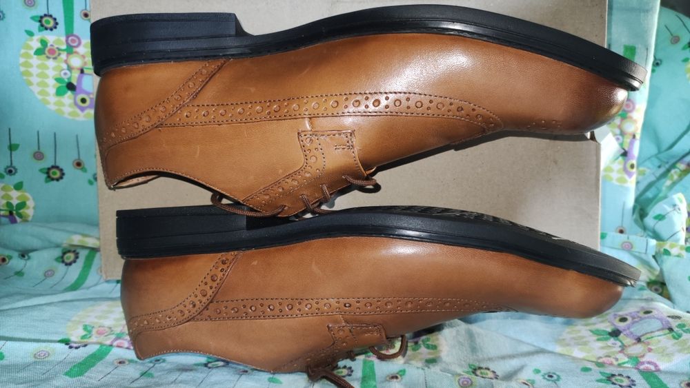 Елегантни мъжки половинки от естествена кожа Clarks №43