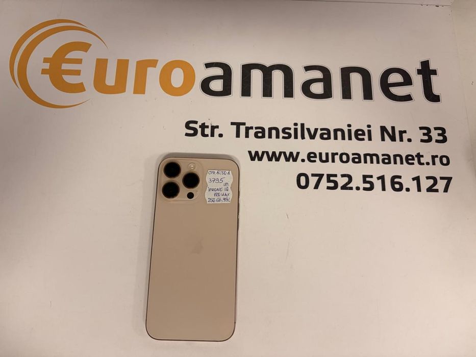 Telefon iPhone 16 Pro Max, 256GB, 5G, Desert Titanium bat.95% -T-