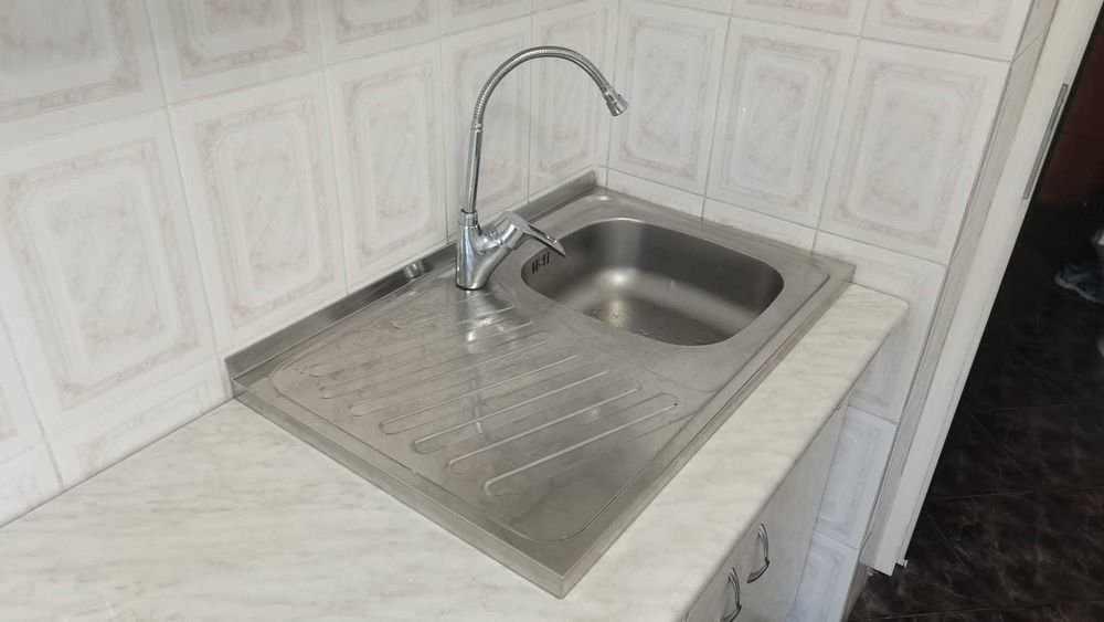 Chiuveta 80x50 cm + baterie inox