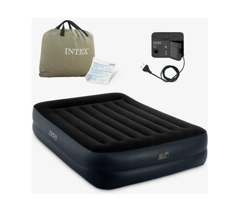 Надувнaя кровать Intex-152x203x42 sm c встроенным насосом