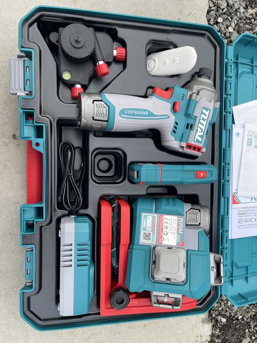 Nivela Laser 360 grade raza verde + autofiletanta Total