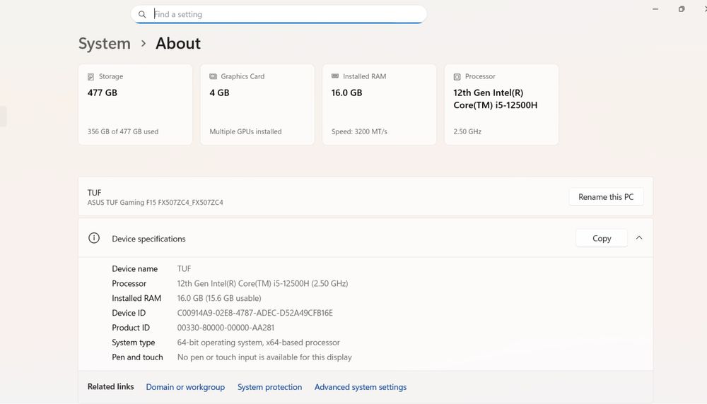 Asus TUF F15 Extra garantie