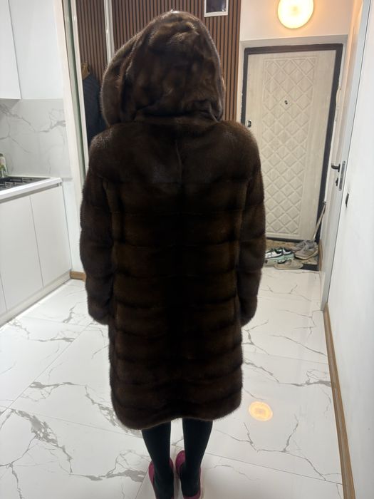 Норковая шуба (Греция) с капюшоном