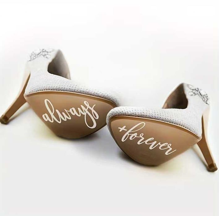Сватбени надписи булченски стикер за обувки фотосесия Always + Forever