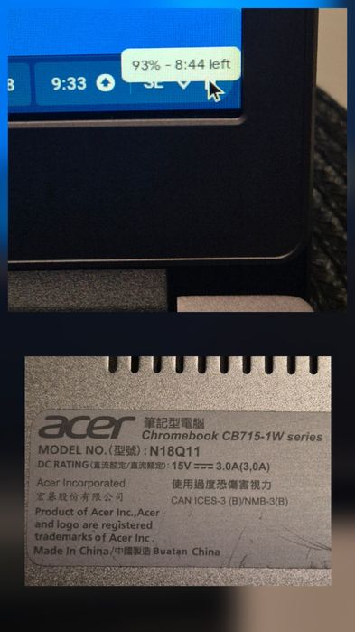 vand laptop Acer Chromebook 715.15.6"FH IPS.Intel Gold.4Gb.64 Gb
