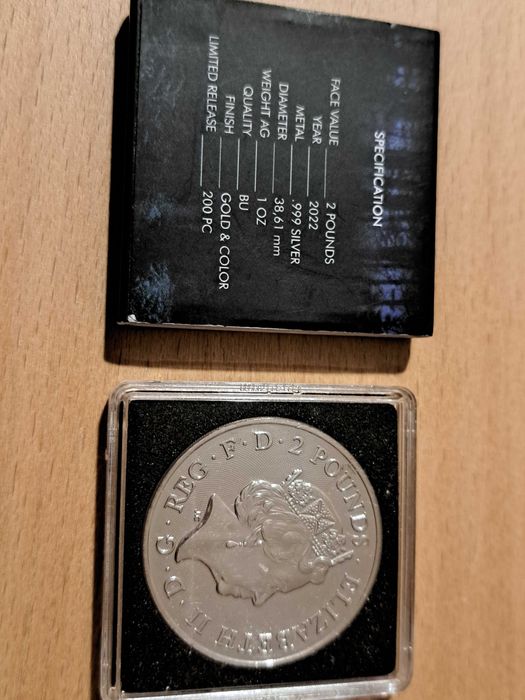 Рядка сребърна монета от Великобритания, 200 бр. за цял свят