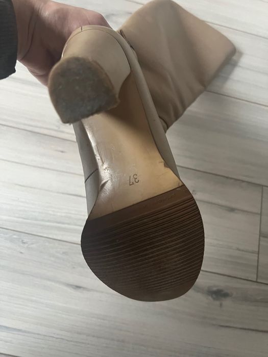 Cizme piele bej captusite