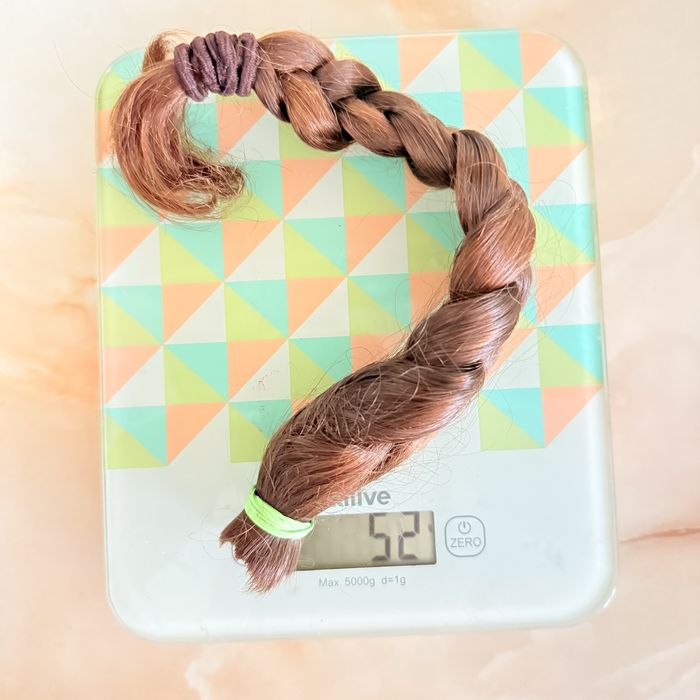 Păr natural copil, nevopsit, 25 cm, 52g – ideal extensii / peruci