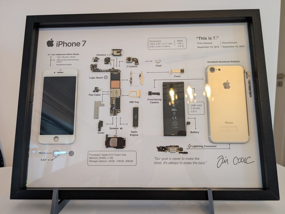 Tablou prezentare iPhone 7 gold