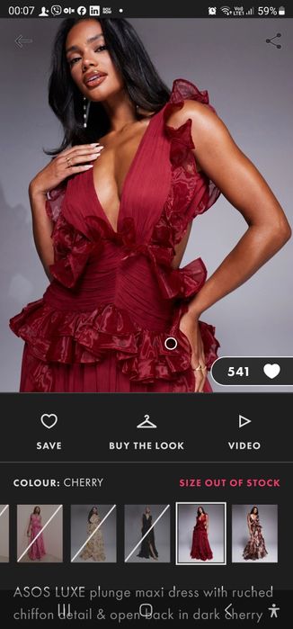 Рокля ASOS LUX  , Cherry red- -размер 38