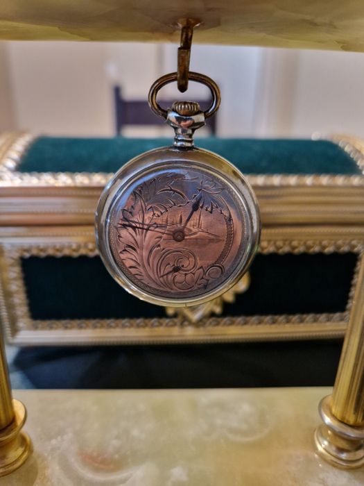 Чудесен антикварен швейцарски джобен часовник Cyma