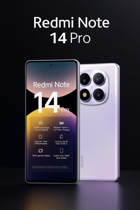 Xiaomi Redmi Note 14 Pro 5G, 512GB, 12GB RAM, Black