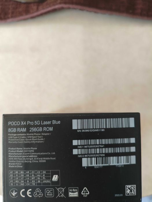 Телефона Poco x4 Pro5G