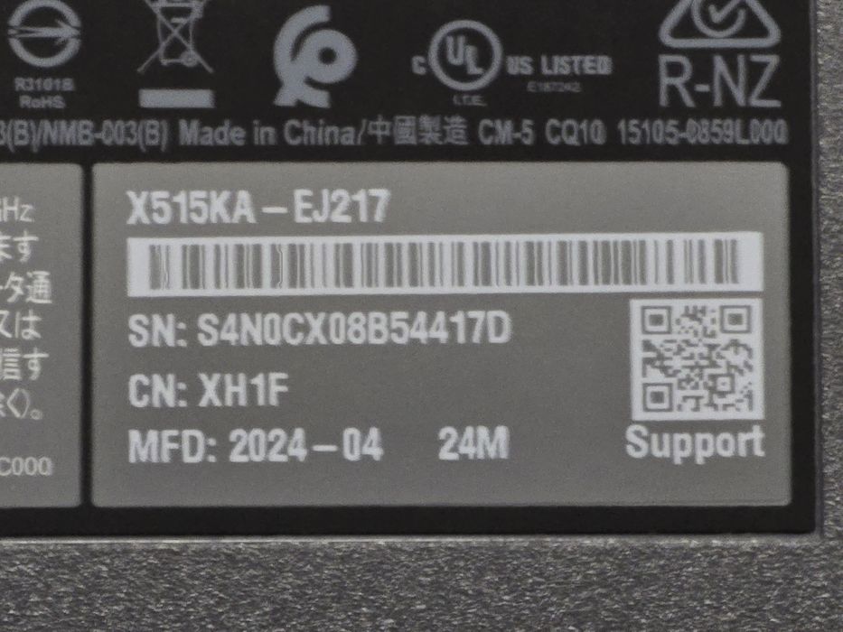 Asus X515KA intel N4500 8gb ddr4 512gb ssd