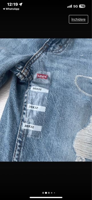 Blugi Levis W30.  L32