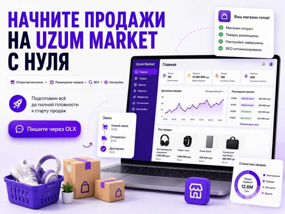 Профессиональный запуск магазина на Uzum Market