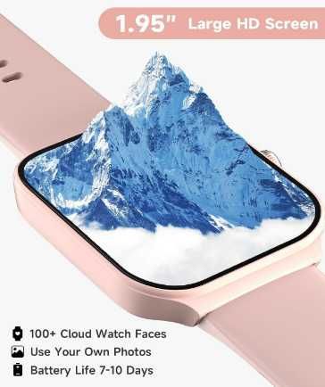 Смарт часовник TOOBUR, 1,95" дисплей, отговор/осъществяване на повикв