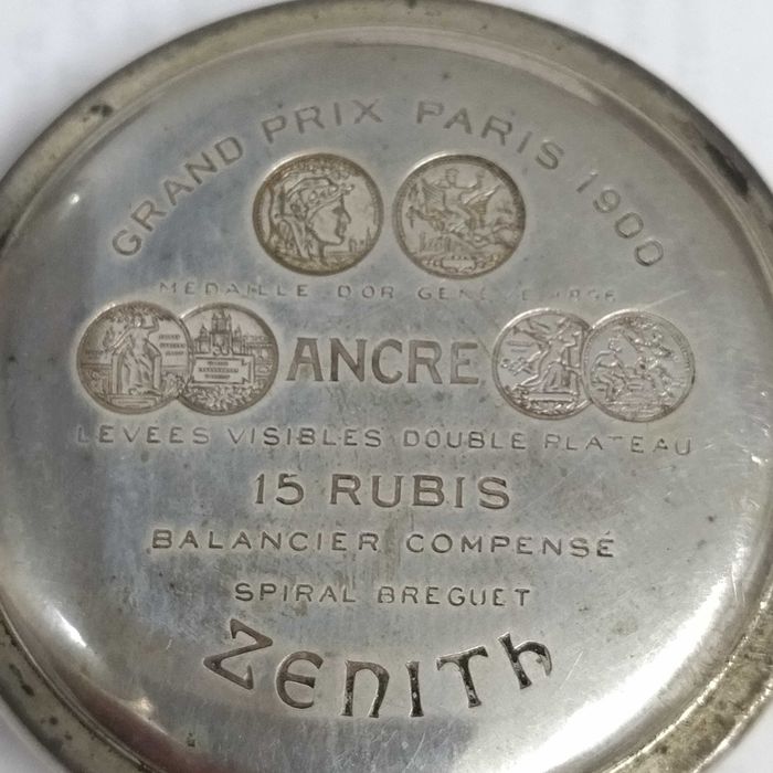 ZENITH джобен часовник, сребро/Silver 0,800, работещ, много рядък