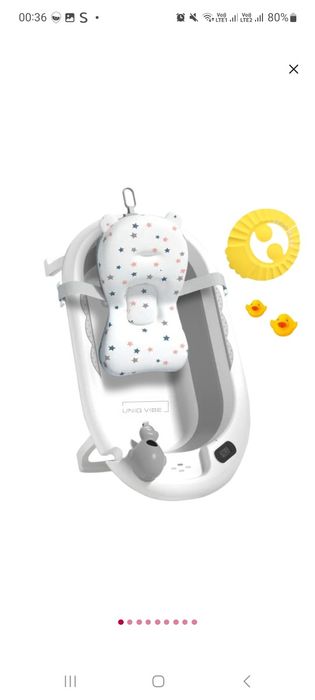 Cadita bebelusi pliabila cu pernuta UniqViBE,