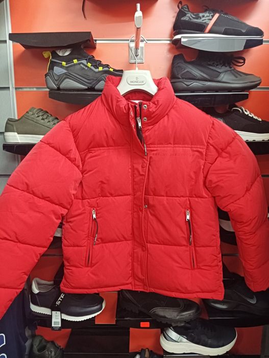 Оригинално дамско яке Replay XS S ново зимно червено пухено
