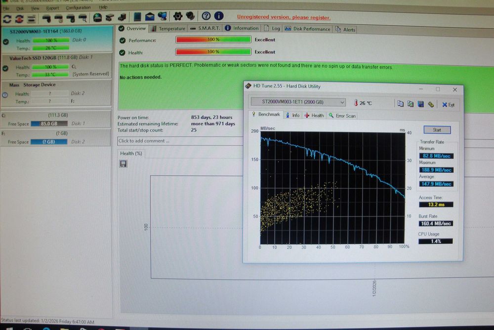 HDD Seagate 2TB ST2000VM003 Sata 6GB/s testat stare excelenta