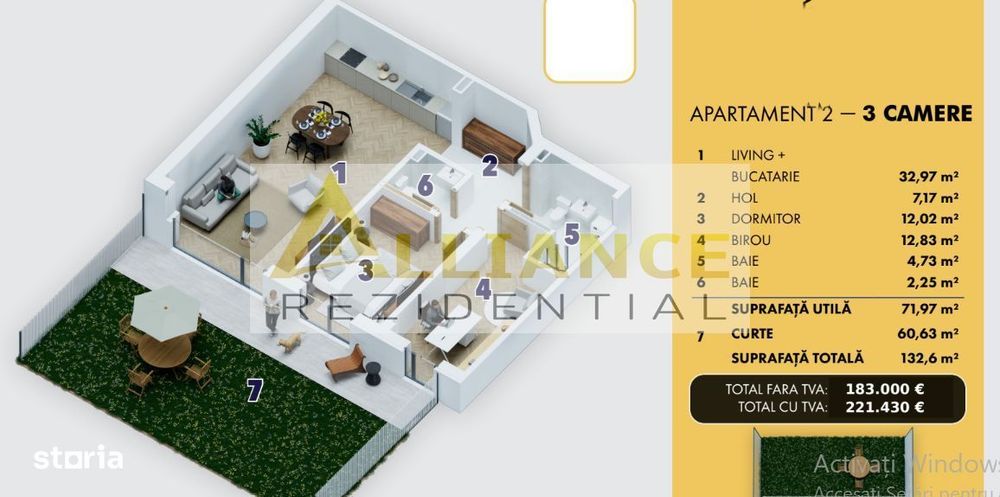 Apartament 3 camere | 13260 mp total | Pret de lansare | Comision 0% — fotografia 1