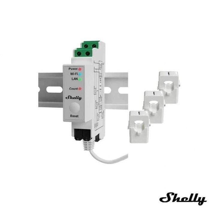 Трифазен Електромер Shelly Pro 3EM 120A
