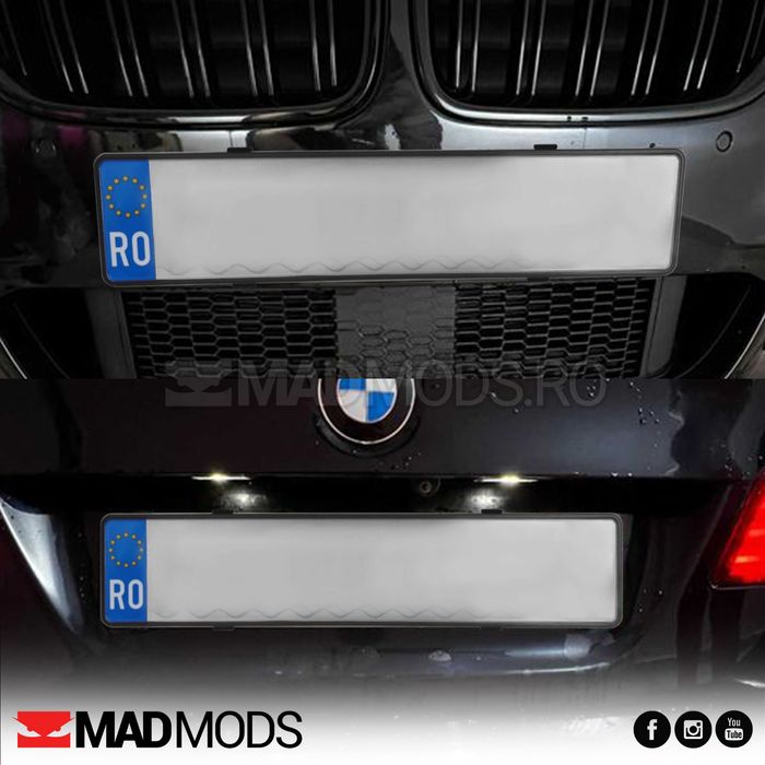 Set suporti placute numar inmatriculare auto fara rama, slim invizibil