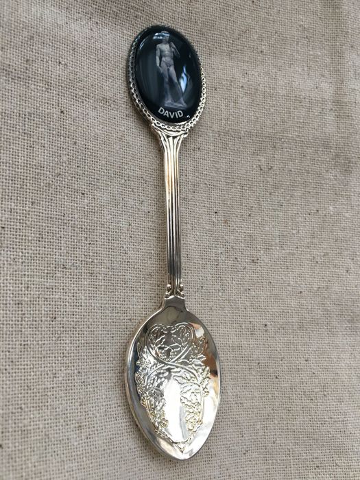 Сребърна сувенирна лъжичка-Давид