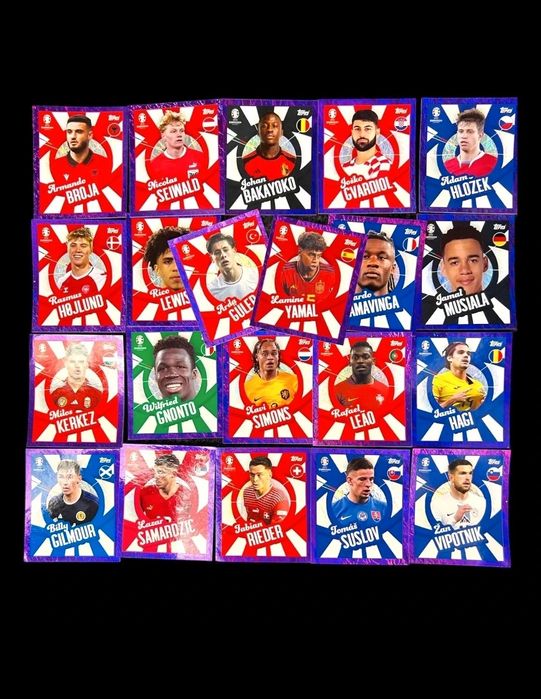 Set complet 100 Paralele Mov Topps Euro 2024