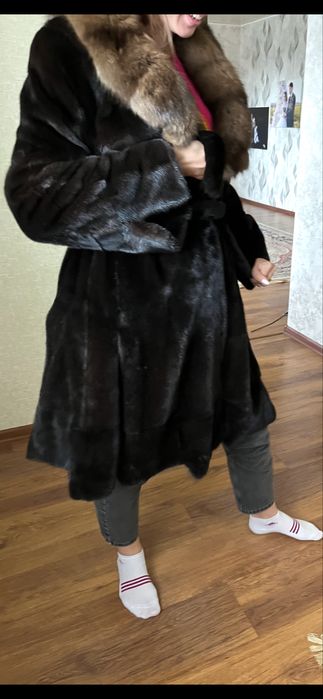 Норковая шуба с соболем