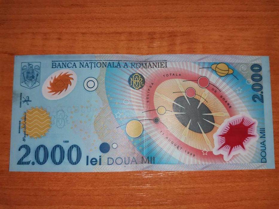 Bancnota 2000 de lei eclipsa, Brâncuși 500 lei 1992,Eminescu, colectie