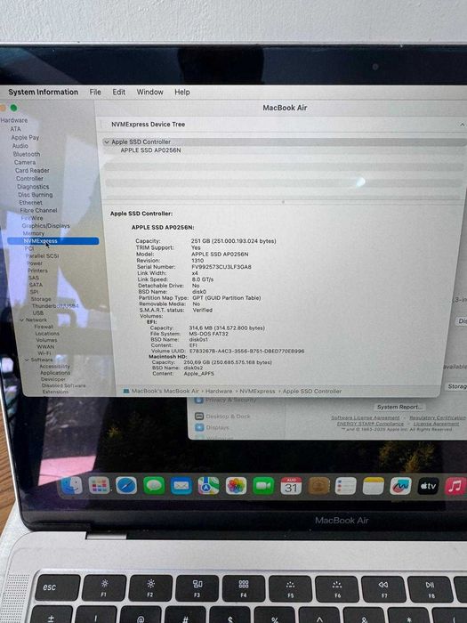 Macbook Air 13 2019 Intel Core i5 SSD 256GB/8GB RAM