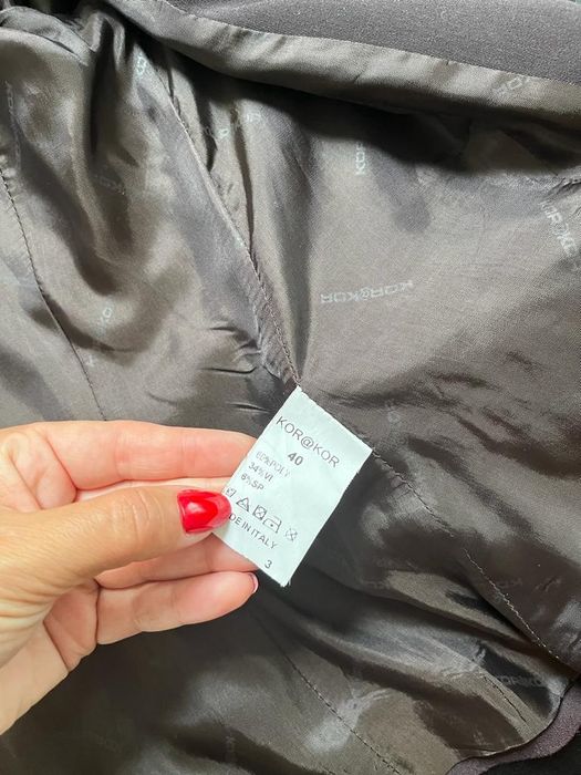 Costum sacou pantaloni noi dama maro si negru