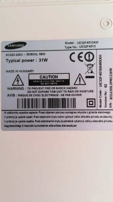 Televizor Smart LED Samsung 81 cm (32") Alb - Model UE32F4510